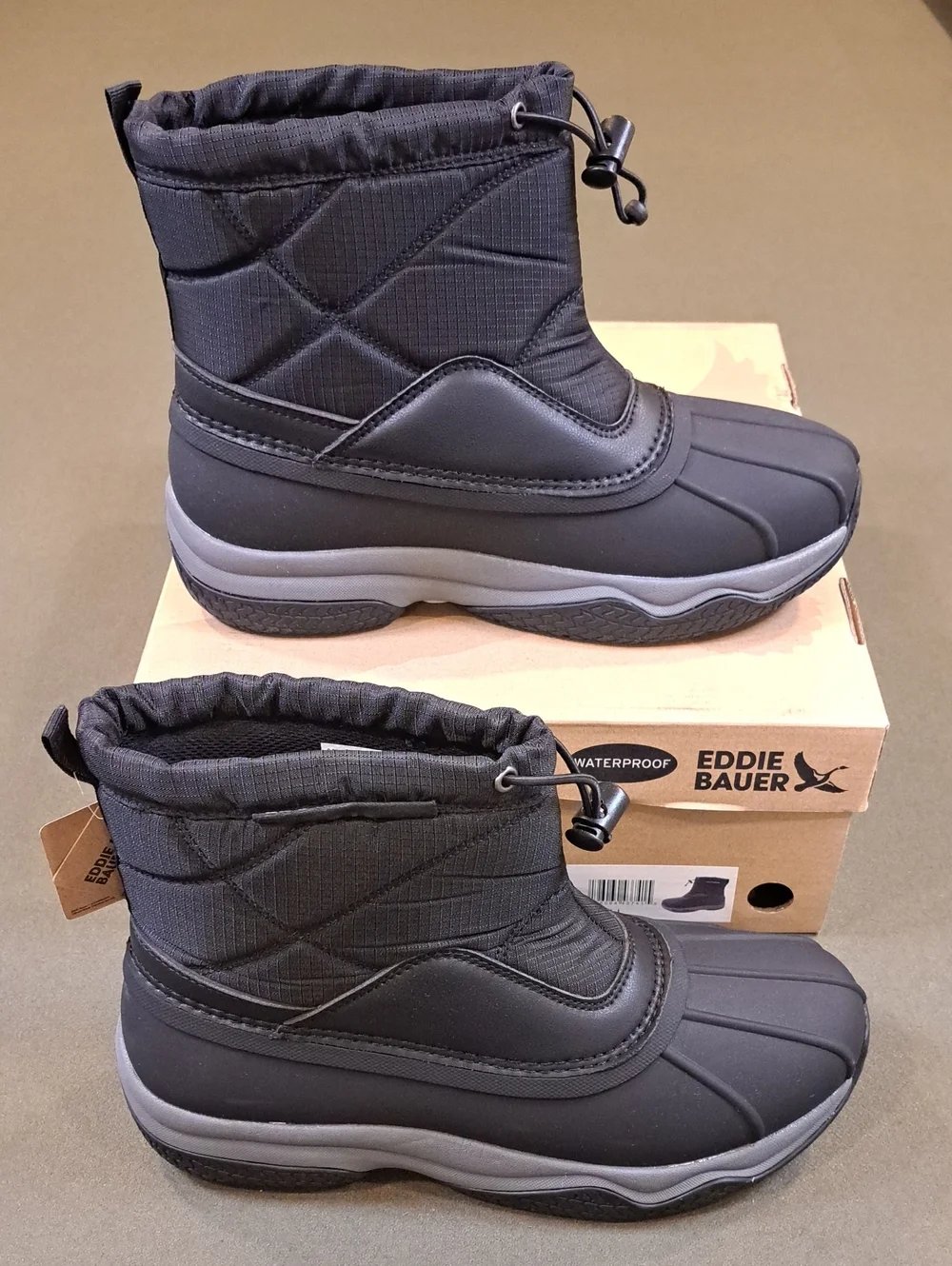 Eddie Bauer Anthracite Modern Duck Pull Boot - Color: Black - Size: Men 9